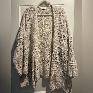 Free People Cream Open-Knit Cardigan